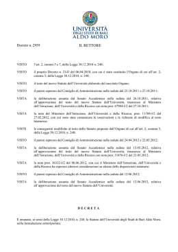 Statuto dell`Universit&agrave; degli Studi di Bari Aldo Moro