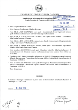 UNIVERSITA` DEGLI STUDI DI CATANIA