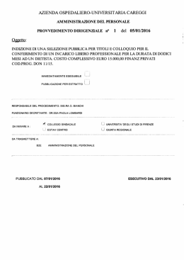indizione di una selezione pubblica per titoli e colloquio per il