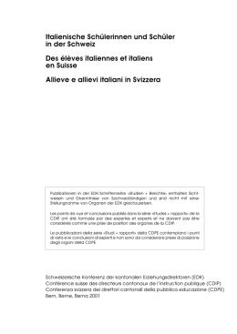 Italienische Sch&uuml;lerinnen und Sch&uuml;ler in der Schweiz / Des &eacute;l&egrave;ves