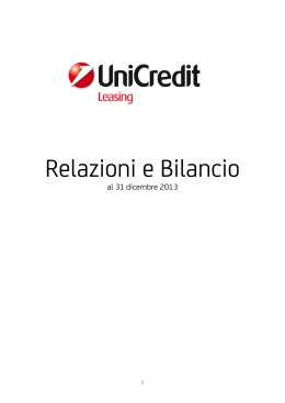 Bilancio 2013 - UniCredit Leasing