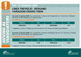 linea treviglio - bergamo variazioni orario treni dal 12