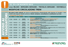 Le modifiche alla circolazione dei treni