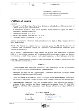 L`Ufficio di sanità