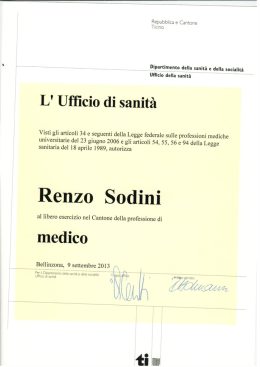 L` Ufﬁcio di sanit&agrave; - Clinica della Colonna
