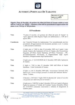 Decreto di adozione del piano di raccolta e di gestione dei rifiuti del