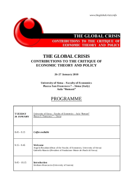 THE GLOBAL CRISIS PROGRAMME