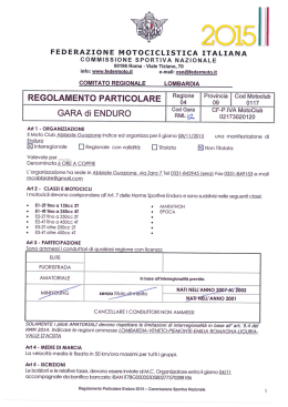 Regolamento Particolare - Federazione Motociclistica Italiana