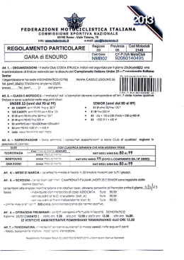 Regolamento particolare di gara