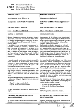 Ammissione al Corso di iaurea in