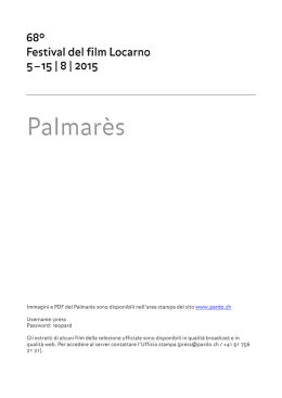 Il PDF del Palmarès comprensivo delle giurie