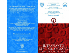 Il trapianto di midollo osseo - Azienda Ospedaliera Spedali Civili di