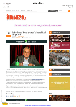 Udine: laurea “Honoris Causa” a Bruno Pizzul – 29 apr 2015 | Udine