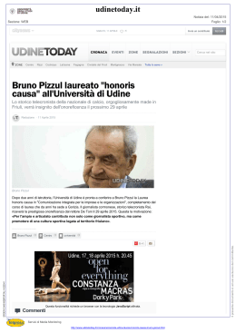 L`Università di Udine concede la laurea Honoris causa a Bruno Pizzul
