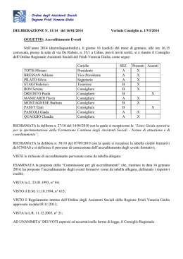 delibera n.11 del 2014 - Ordine Assistenti Sociali Friuli Venezia