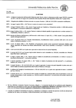 Bando di concorso - Università Politecnica delle Marche