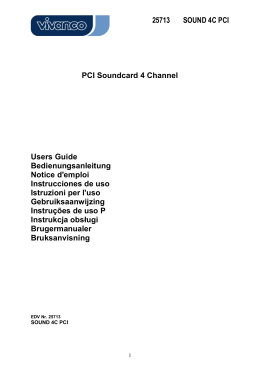 25713 SOUND 4C PCI PCI Soundcard 4 Channel Users Guide