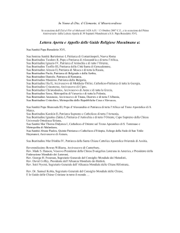 Lettera Aperta e Appello delle Guide Religiose