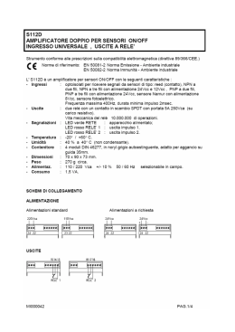 s112d amplificatore doppio per sensori onioff ingresso