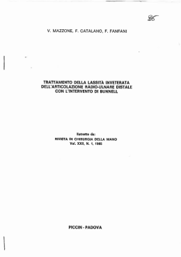 v. mazzone, f. catalano, f. fanfani trattamento della lassit&agrave; inveterata