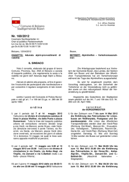 vedi ordinanza - Comune di Bolzano