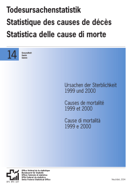 Statistica delle cause di morte - Bundesamt für Statistik