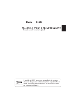 MANUALE D`USO E MANUTENZIONE Honda EU20i