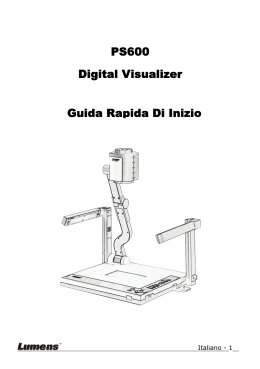 PS600 Digital Visualizer Guida Rapida Di Inizio