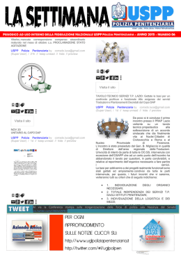 La settimana USPP Polizia Penitenziaria n&deg; 06