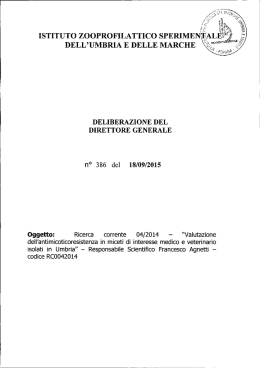 DELIBERAZIONE DEL DIRETTORE GENERALE n&deg; 386 del 18/09