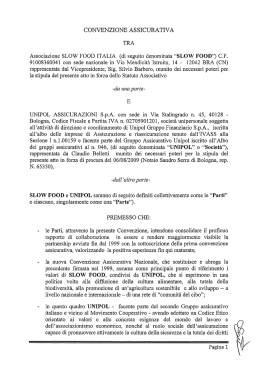 accordo SLOW FOOD e UnipolSai