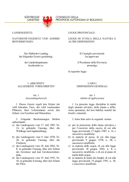 LEGGE PROVINCIALE - S&uuml;dtiroler Landtag