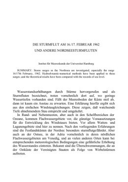 Die Sturmflut am 16/17 Februar 1962 und andere Nordseesturmfluten