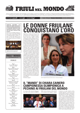 le dOnne FRIUlAne COnqUISTAnO l`ORO