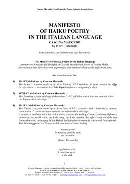manifesto of haiku poetry in the italian language