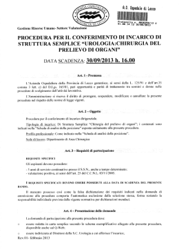 Urologia: Chirurgia del prelievo di organi