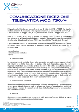 Comunicazione Ricezione Telematica 730.4