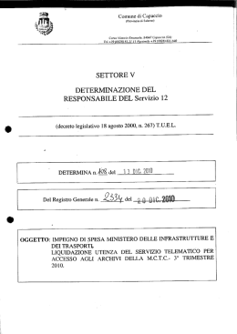 SETTORE V - Comune di Capaccio