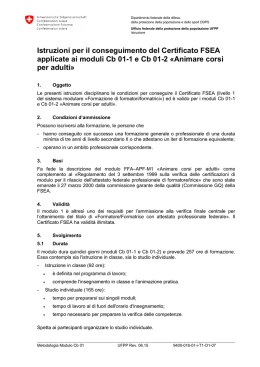 Istruzioni per il conseguimento del Certificato FSEA applicate ai