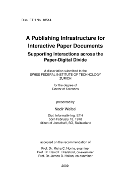 A Publishing Infrastructure for Interactive Paper - ETH E