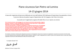 Piano sicurezza San Pietro val Lemina 14-15 giugno 2014