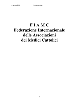 F I A M C Federazione Internazionale delle Associazioni dei Medici