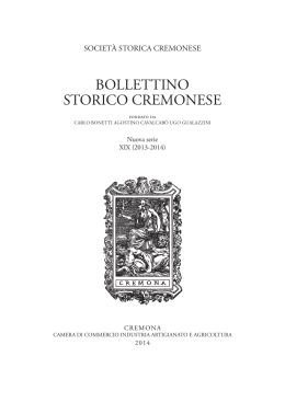 BOLLETTINO STORICO CREMONESE