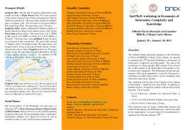 2nd Ph.D. workshop in Economics of Innovation, Complexity and