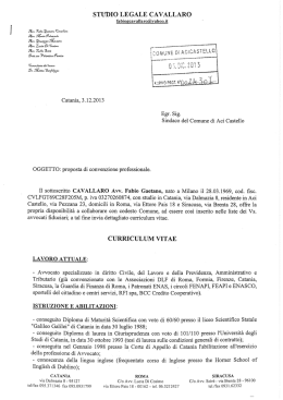 Curriculum Vitae - Comune di Aci Castello