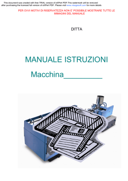 MANUALE ISTRUZIONI Macchina