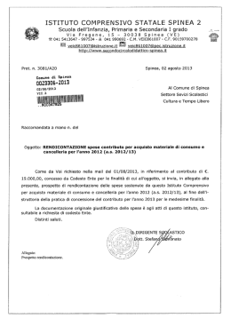 Rendicontazione materiale cancelleria Spinea 2