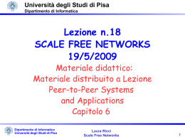 scale free networks - Dipartimento di Informatica