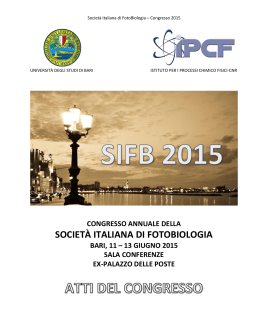 Società Italiana di FotoBiologia – Congresso Annuale 2015 BARI