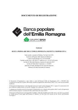 Documento di Registrazione - Banca Popolare dell`Emilia Romagna